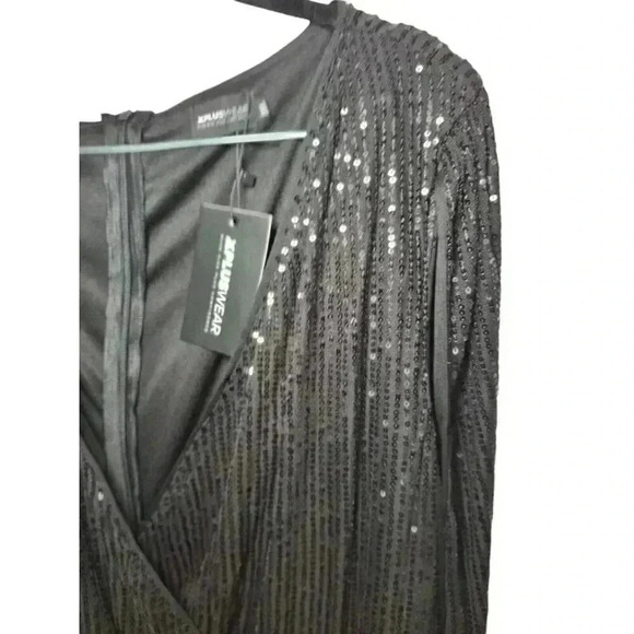 Women's Plus Size Double V-Neck Sequin Sleeveless Evening Dress 3X - Picture 11 of 16